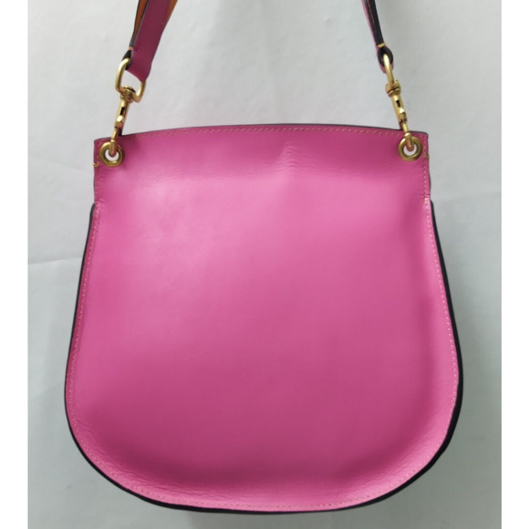 Dooney & Bourke Reese North South Pink Leather Flap Closure Shoulder Bag - Picture 4 of 16